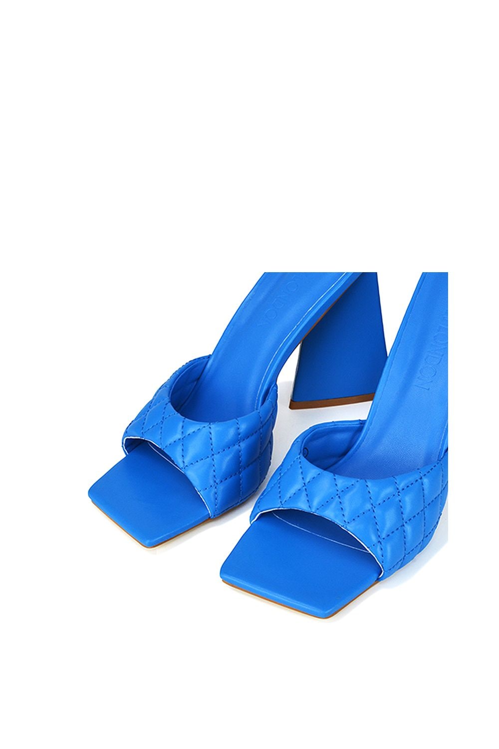 XY London 'Maylin' Quilted Square Toe Sculptured Flared High Heels image 5