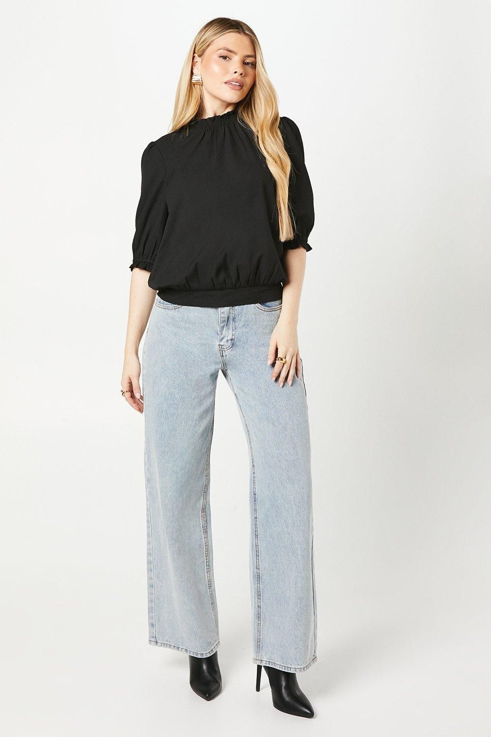 Dorothy Perkins Half Sleeve Blouse Black image 4