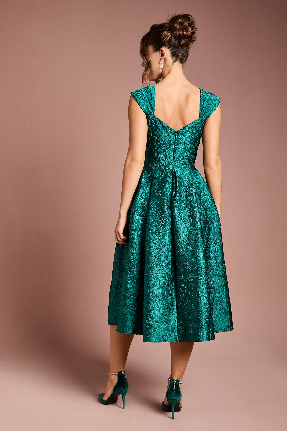Coast Sweetheart Jacquard Midi Dress Emerald image 3