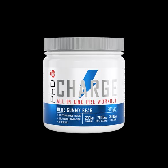 PhD Nutrition Charge Pre-Workout Powder Blue Gummy Bear 300G image 1