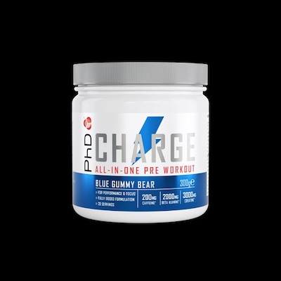 PhD Nutrition Charge Pre-Workout Powder Blue Gummy Bear 300G
