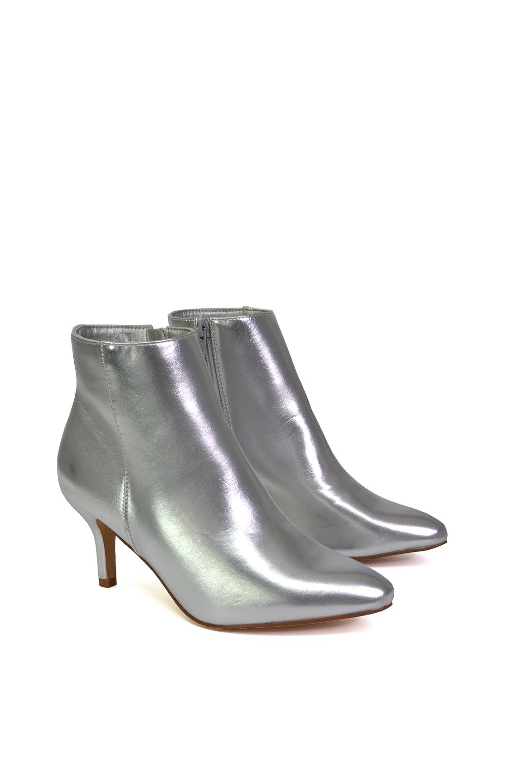 XY London 'Anastsia' Low Mid Kitten High Heel Stiletto Zip-Up Ankle Boots image 5