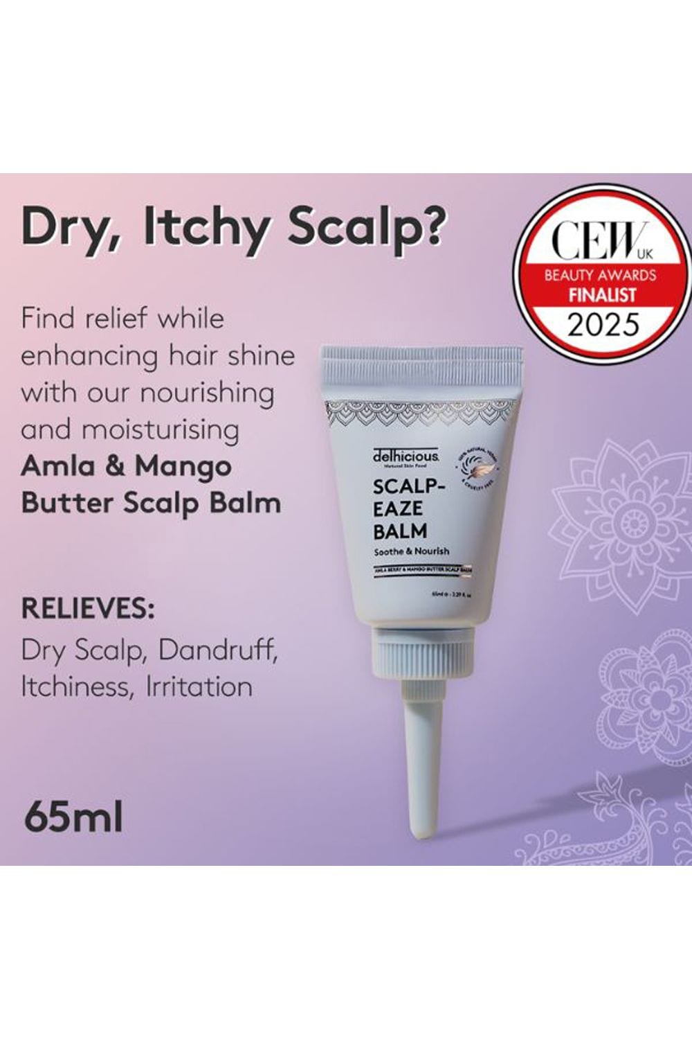 Delhicious Scalp-Eaze Scalp Balm - Amla Berry & Mango Butter 65ml Multi image 2