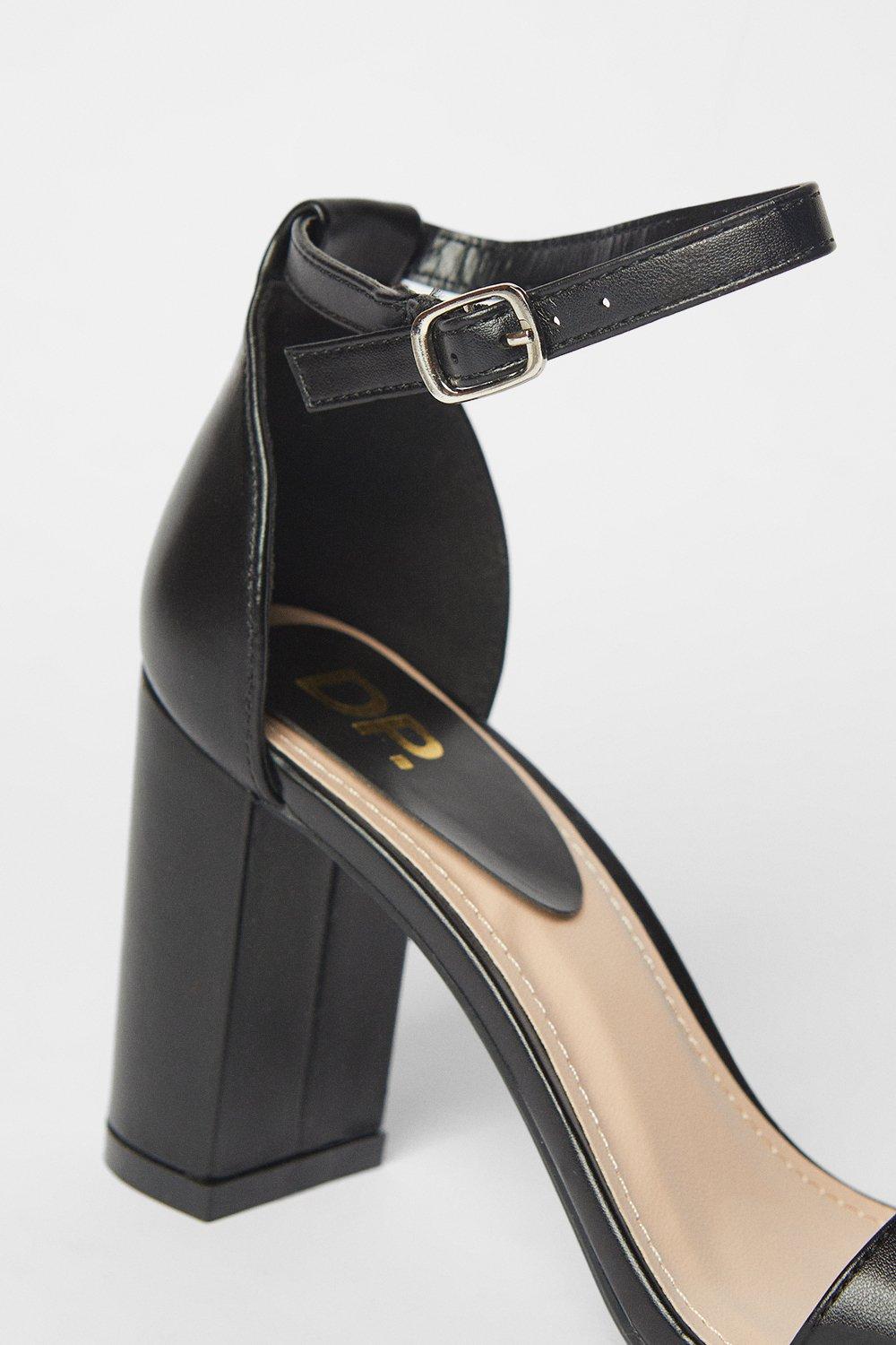 Dorothy Perkins Spark High Block Heel Sandals Black image 4