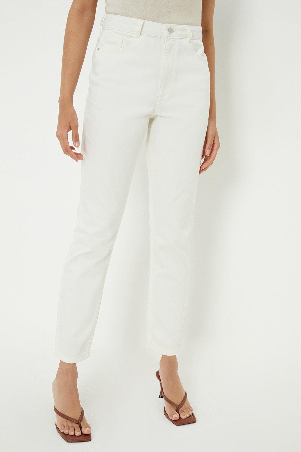 Dorothy Perkins Kimberley Slim Mom Jeans Ecru image 3