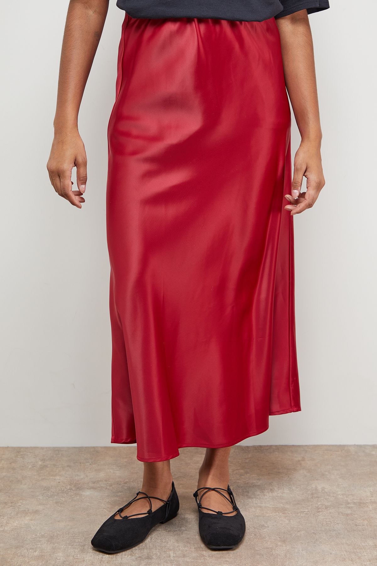 Oasis Midi Slip Skirt Red image 2