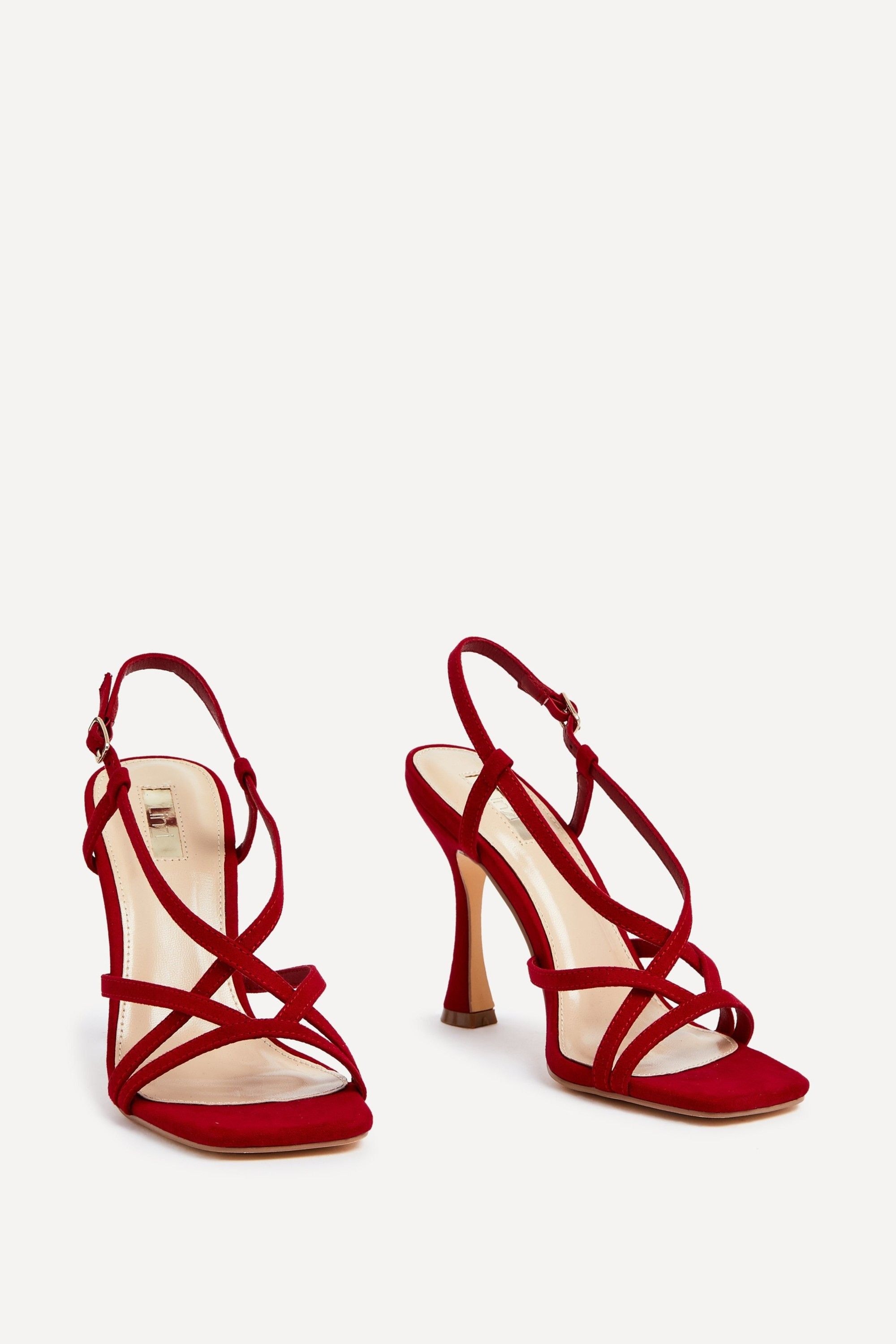 Linzi Sabrina Red Suede Square Toe High Heel image 3