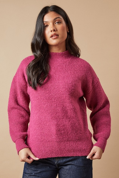 Oasis Ribbed Crew Neck Jumper Desert Rose