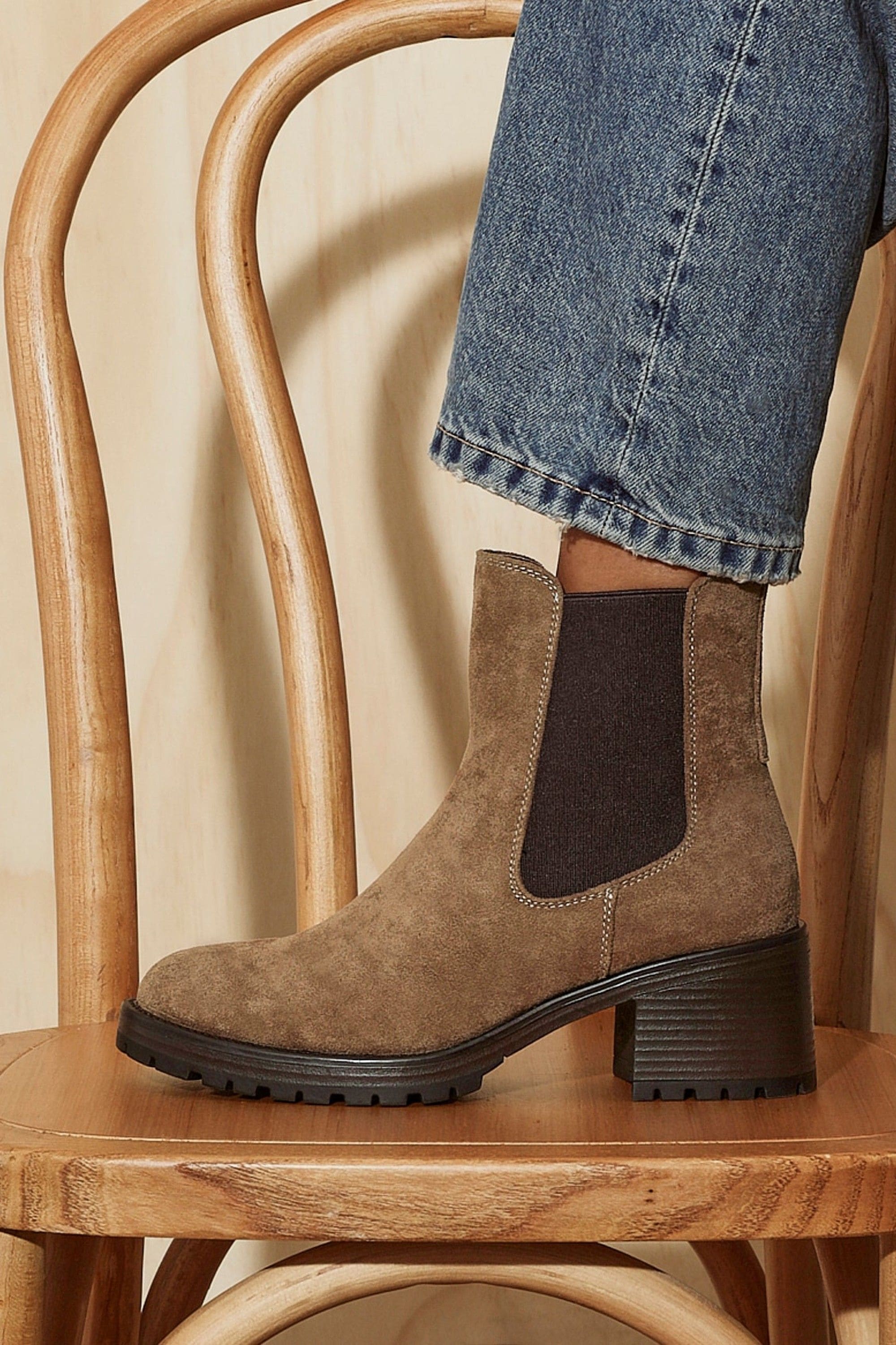 Linzi Path Sand Faux Suede Chelsea Boot image 2
