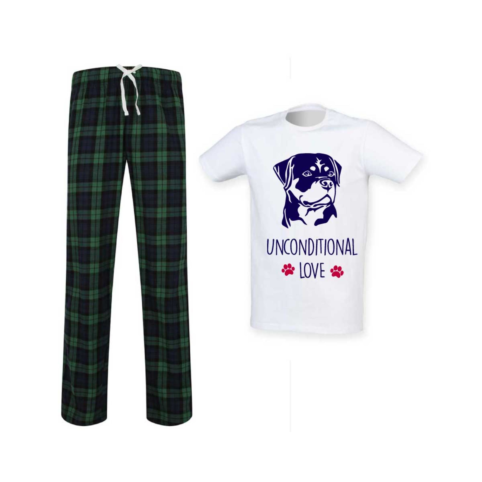 60 SECOND MAKEOVER A House Is Not A Home Without A Rottie Tartan Trouser Pyjamas image 1