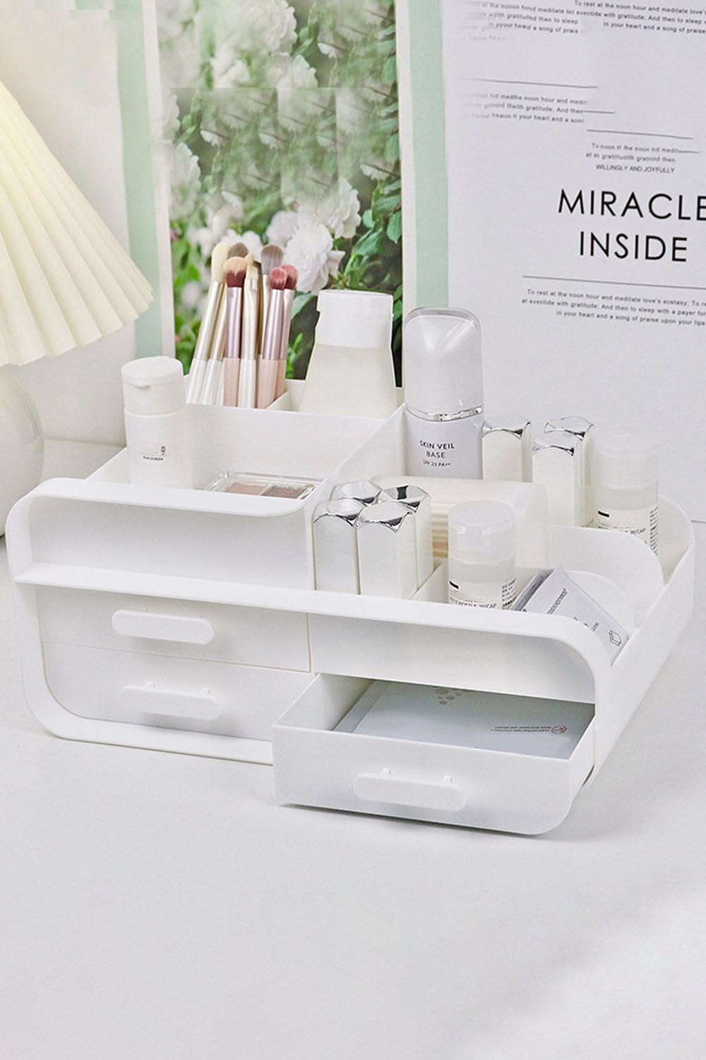 SHEONLY Large Capacity Desk Organizer with Drawers for Cosmetics image 3