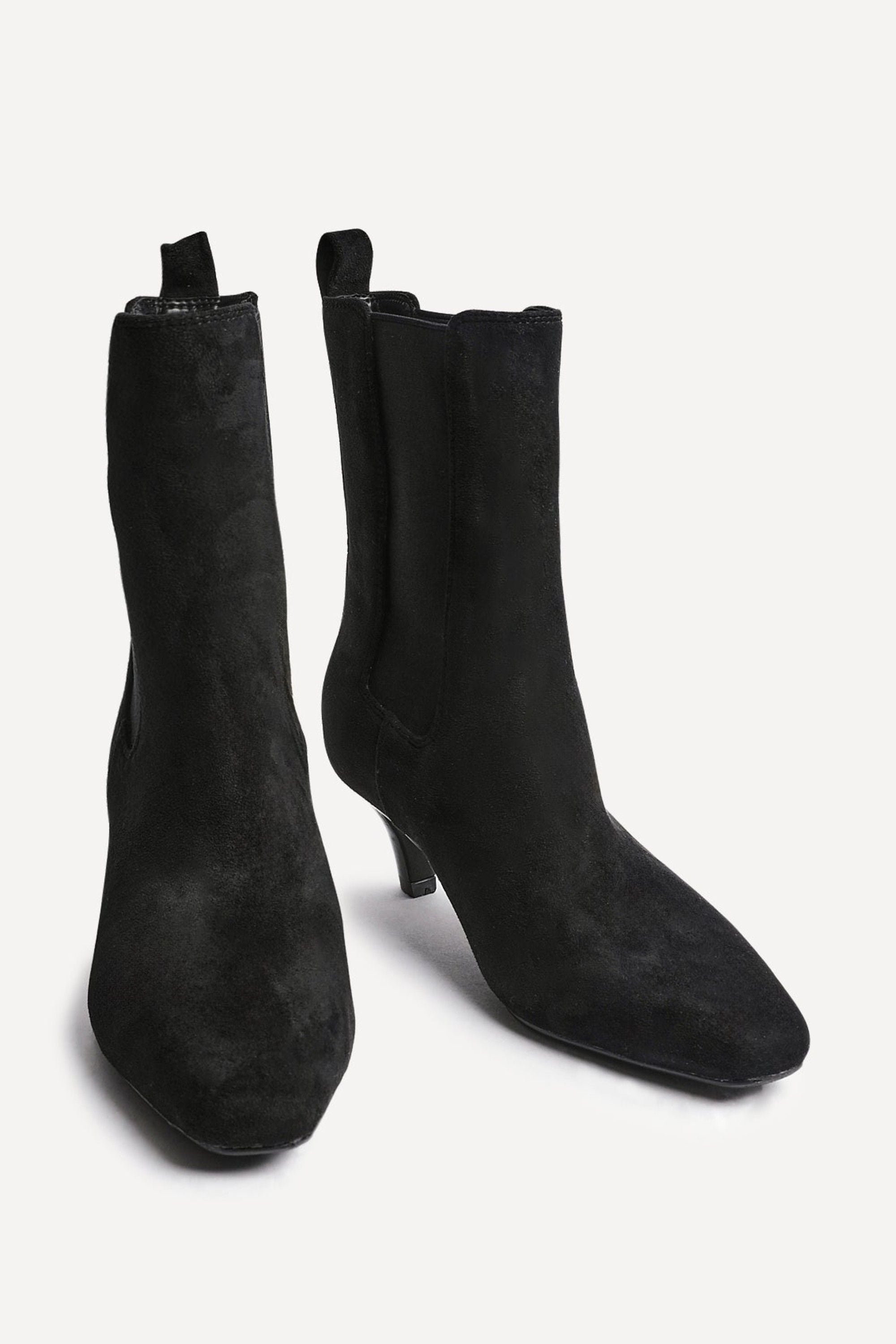 Linzi Ritual Black Faux Suede Kitten Heel Chelsea Boot image 4