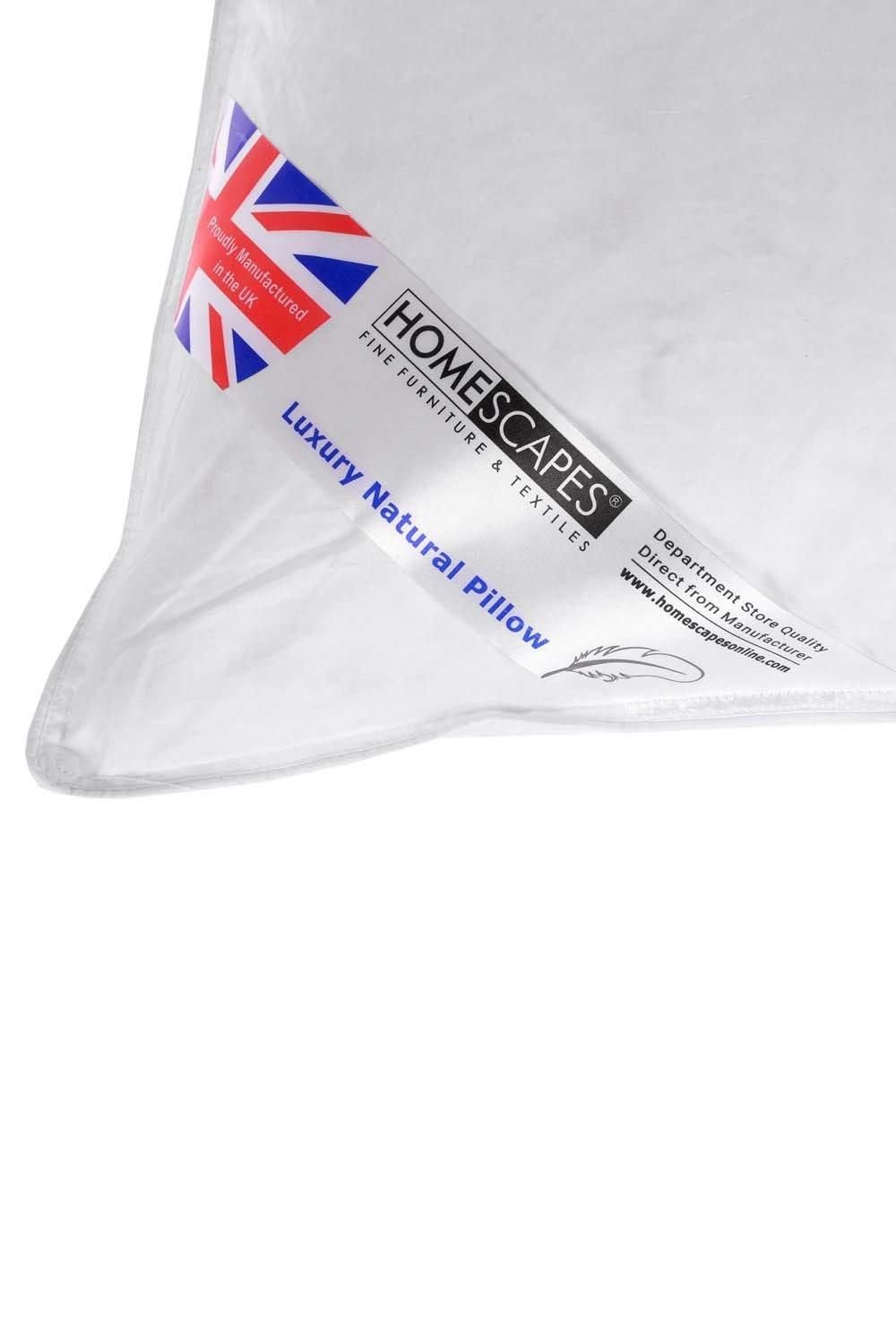 Homescapes White Duck Feather and Down King Size Pillow image 4