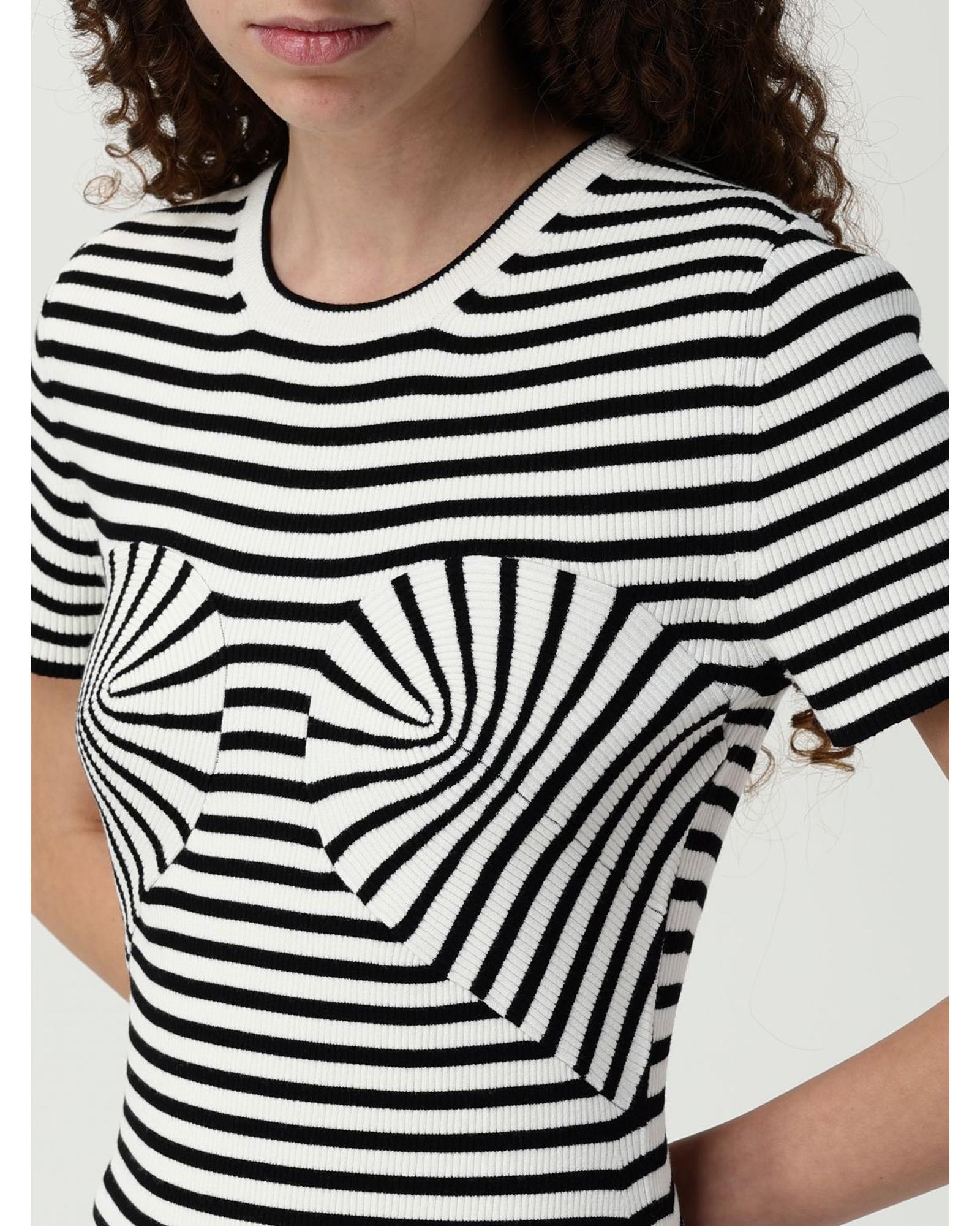 Marc Jacobs Optical Illusion Knit Mini Dress Wo - Black image 4