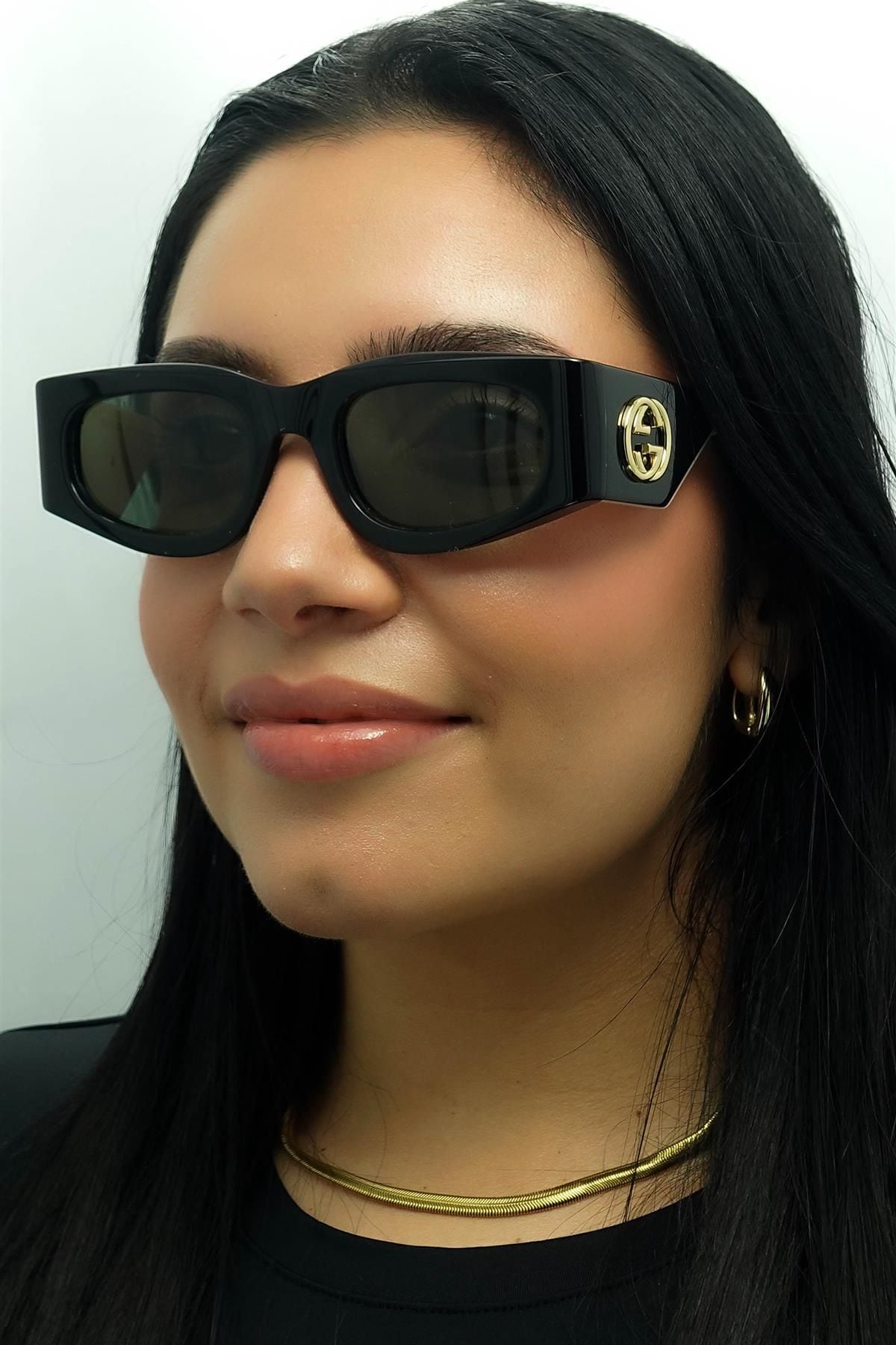 Gucci Rectangle Black with Ivory Grey GG1664S image 6