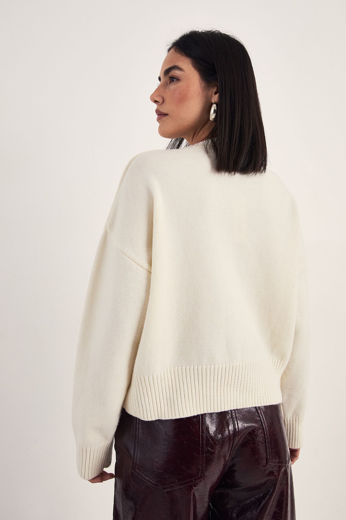 NastyGal Christmas Extra Filthy Knitted Jumper Ecru image 4