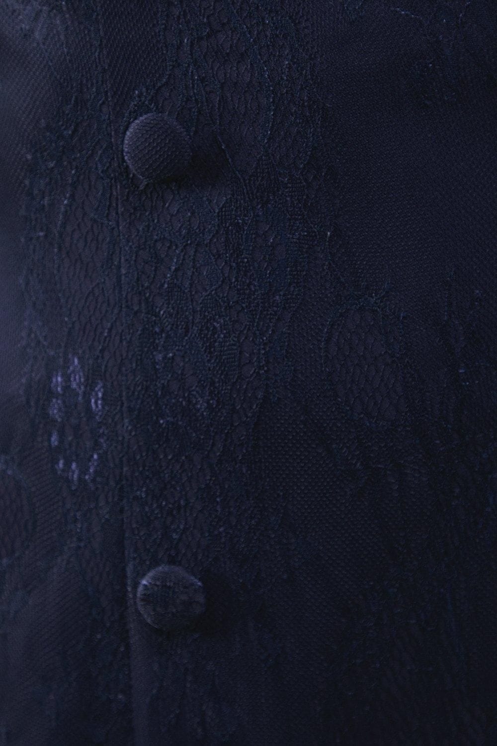 Warehouse Premium Lace Jacquard Bandeau Double Breasted Midi Dress Navy image 5