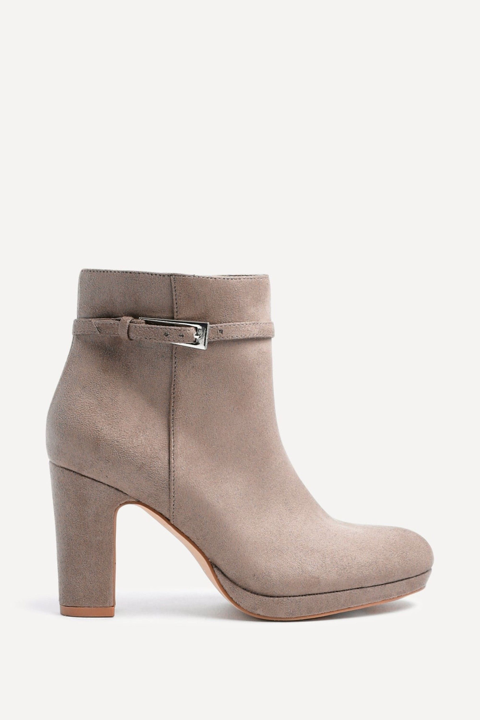 Linzi Stefani Mocha Faux Suede Heeled Ankle Boot image 1