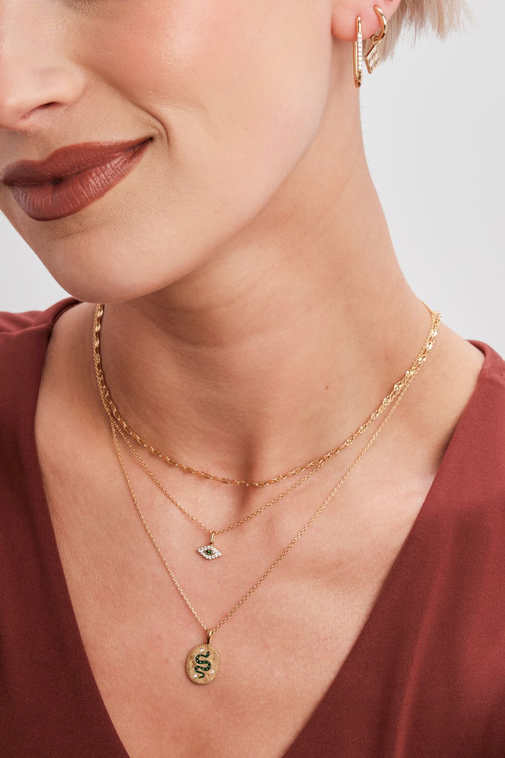 Inicio 14K Real Gold Plated Recycled Serpant Pendant Necklace - Gift Pouch image 2