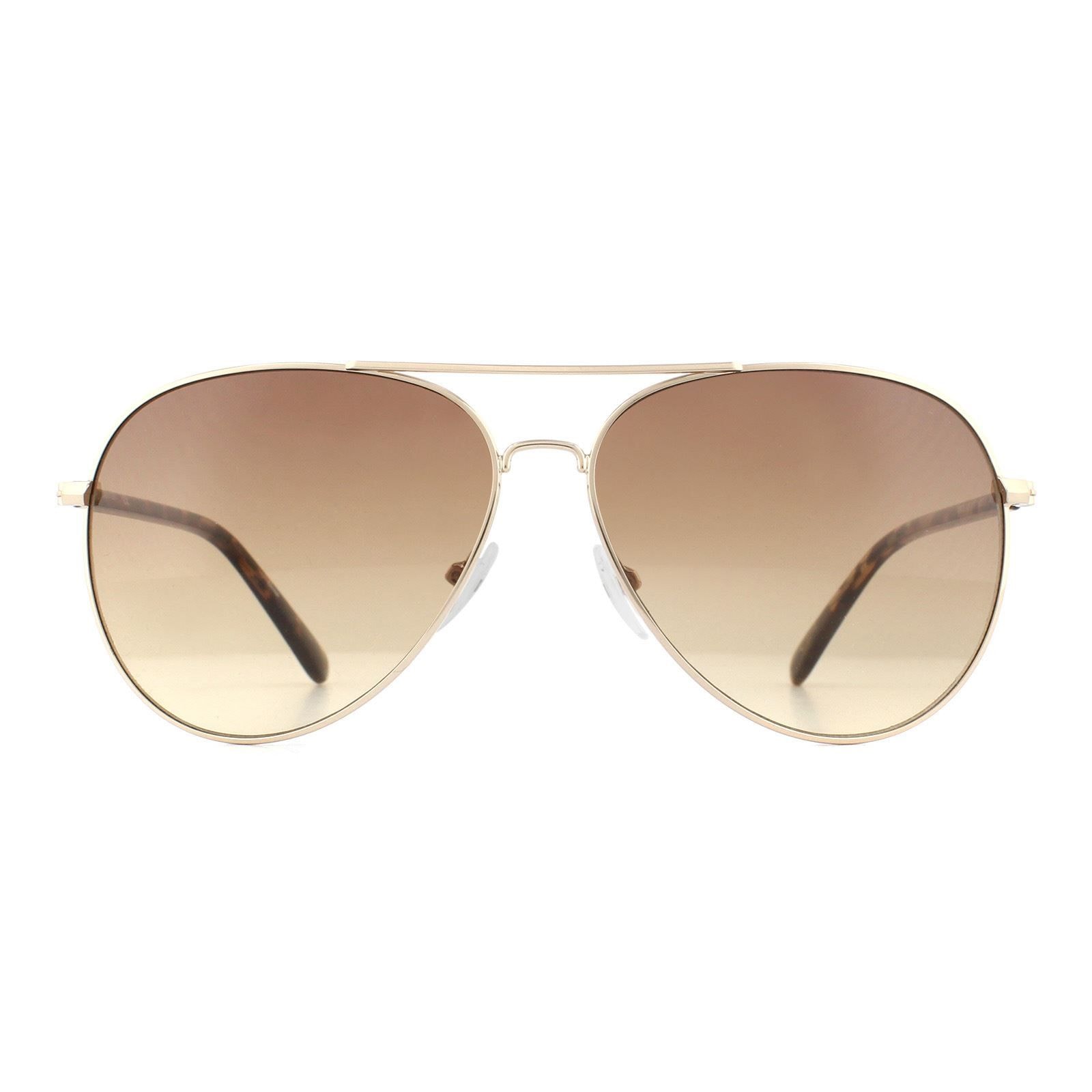 CALVIN KLEIN Aviator Gold Tortoise Brown Gradient Sunglasses