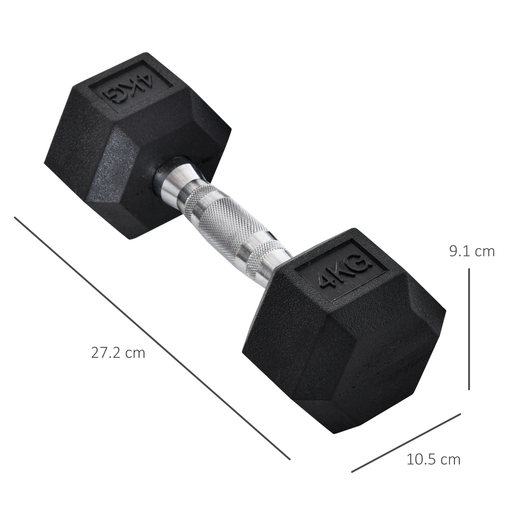 HOMCOM Hexagonal Dumbbells Kit Weight Lifting Exercise for Home Fitness 2x4kg image 3