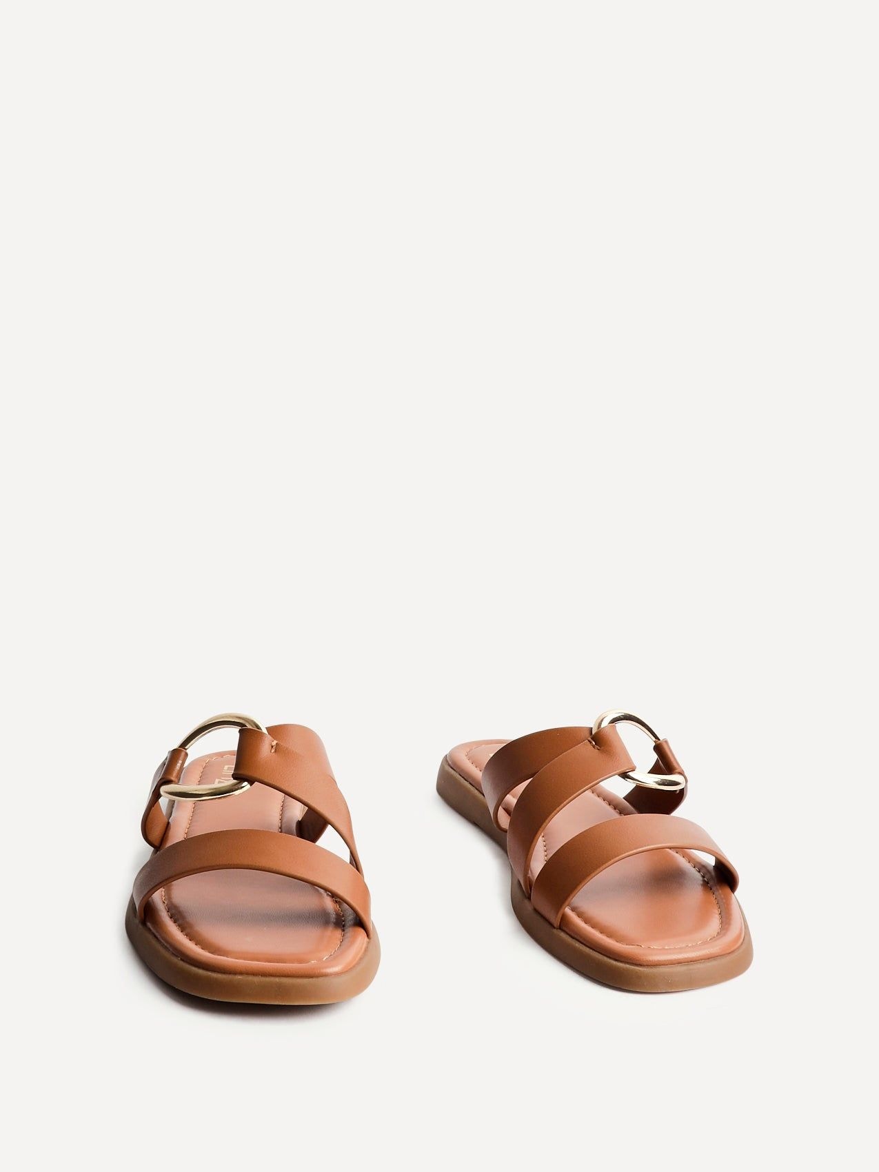 Linzi Cassandra Tan Faux Leather Double Strap Sandal image 3