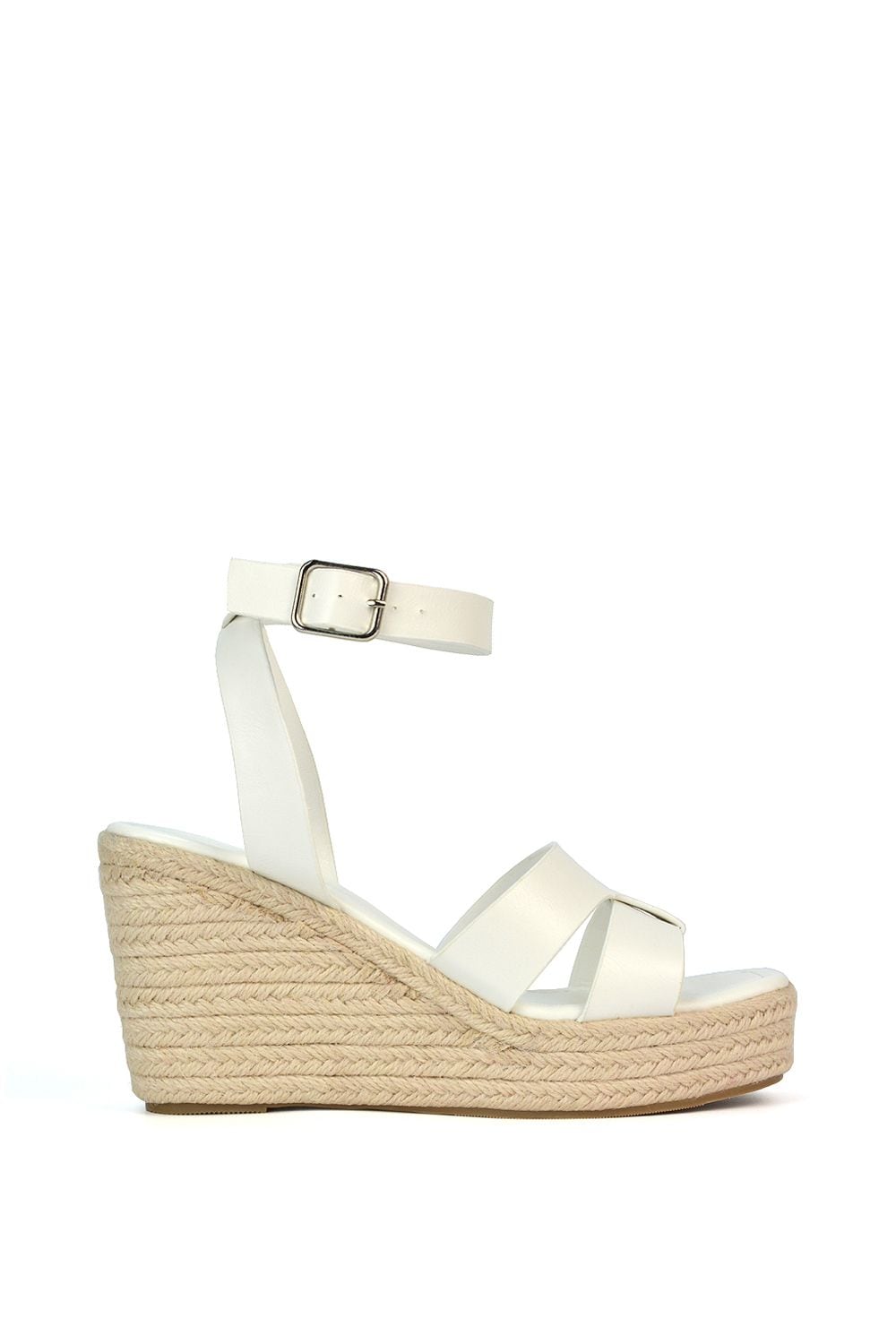 XY London 'Kala' Espadrille Strappy Platform Wedge Heel Sandals With Ankle Strap image 1