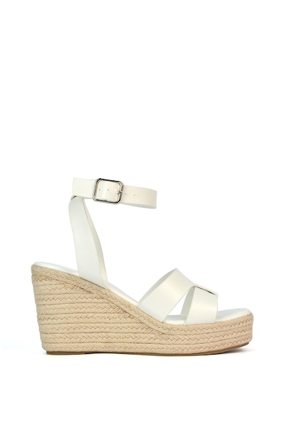 XY London 'Kala' Espadrille Strappy Platform Wedge Heel Sandals With Ankle Strap