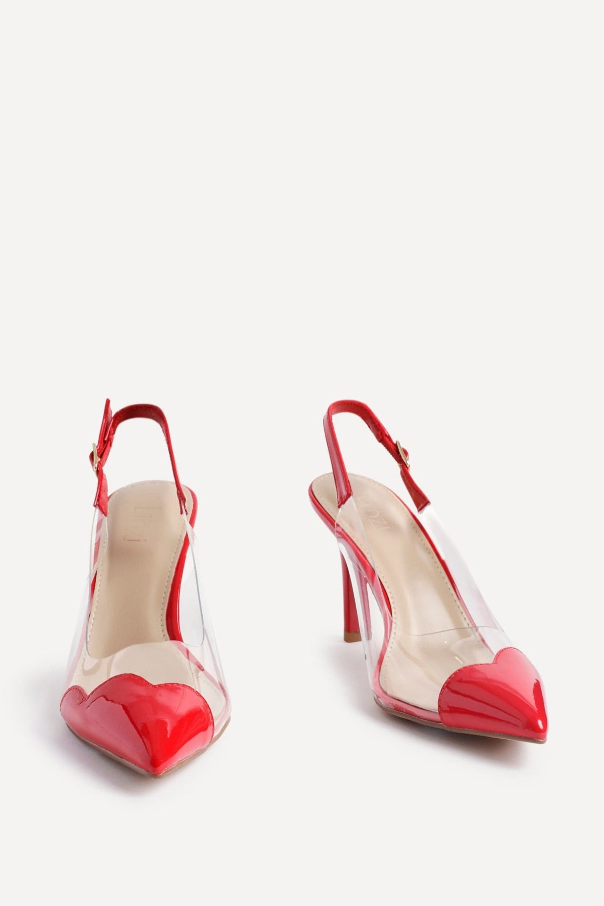 Linzi Nolita Red Perspex Patent Mix Slingback Court Heels image 3