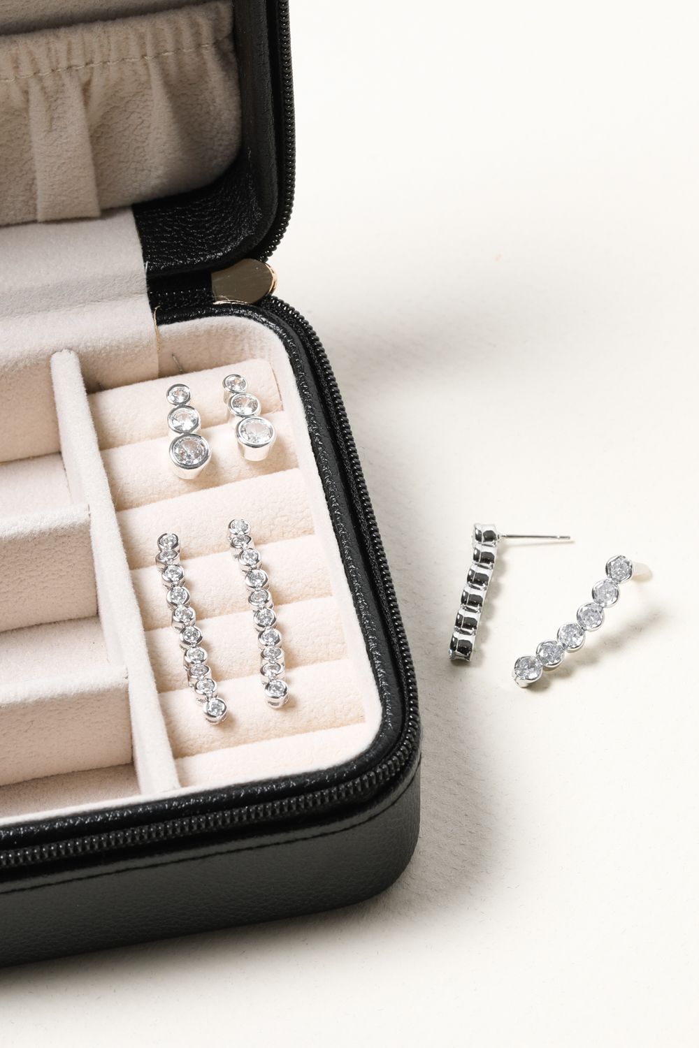 Jon Richard Rhodium Plated Cubic Zirconia Tennis drop earrings image 3