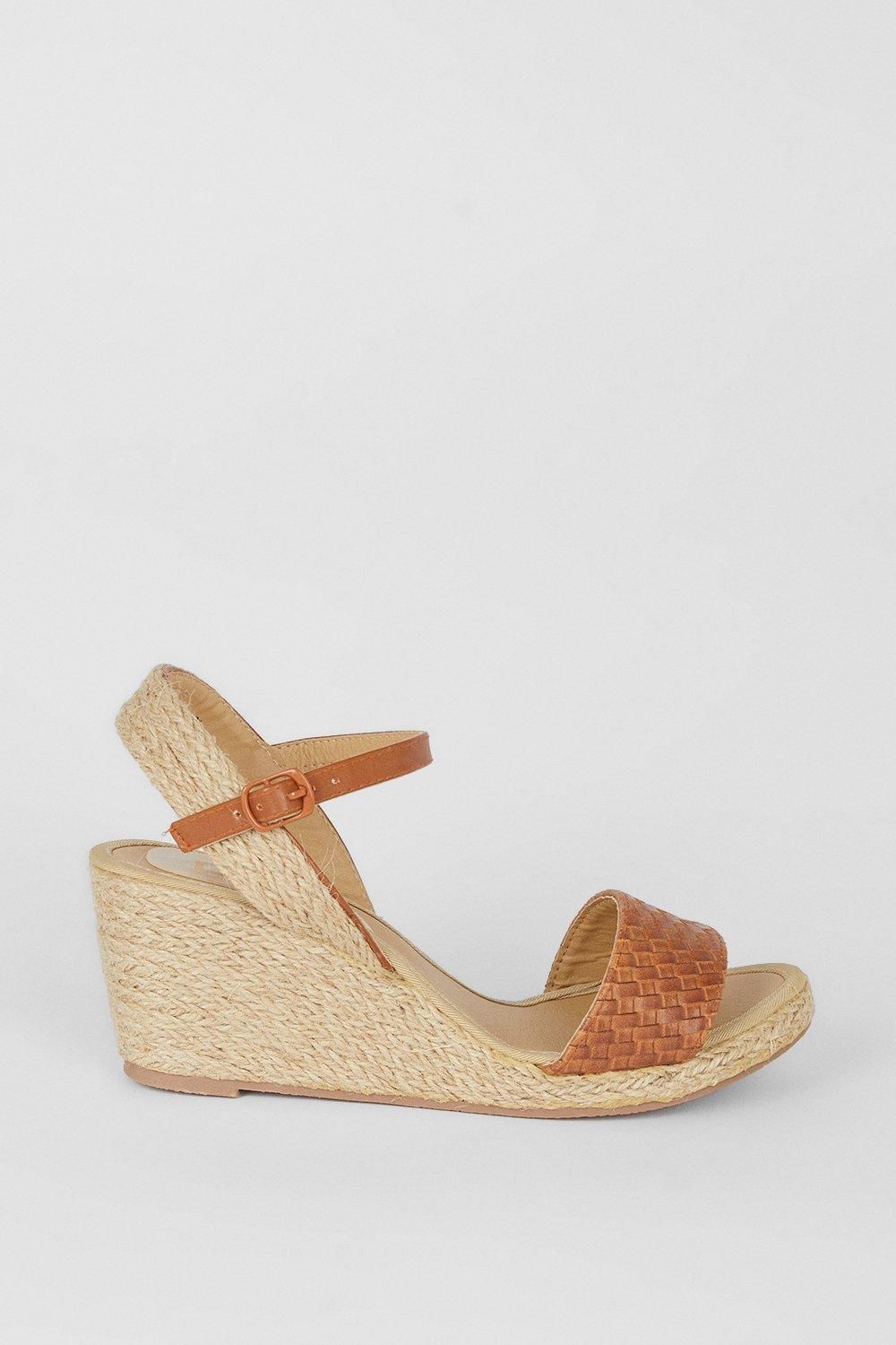 Dorothy Perkins Ruben Low Woven Espadrille Wedges Tan image 2
