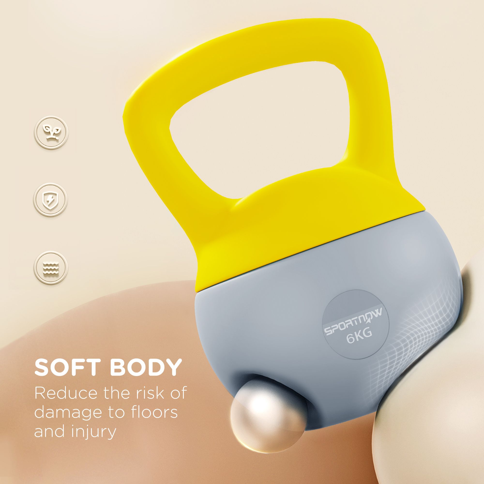SPORTNOW 6KG Kettlebell with Soft Body and Non-Slip Handle image 4