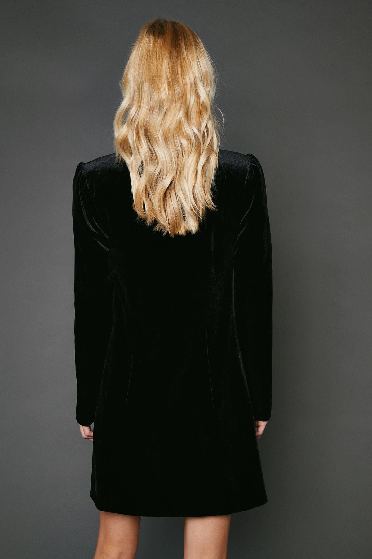 Dorothy Perkins Velvet Blazer Dress Black image 3