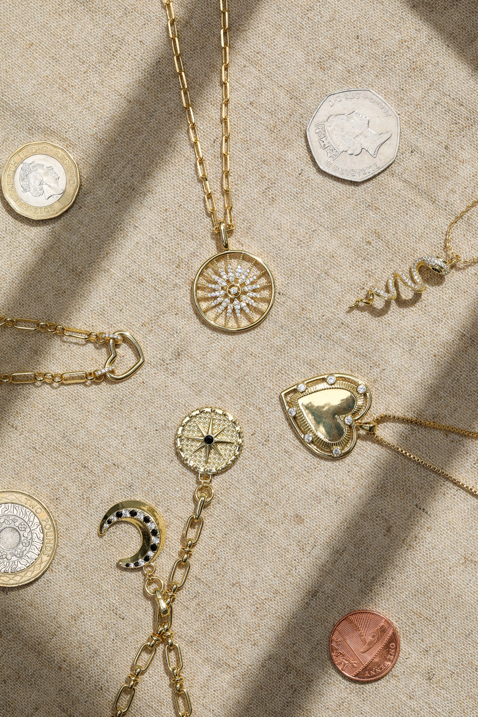 Inicio 14K Gold Plated Textured Heart Charm Pendant - Gift Pouch image 5