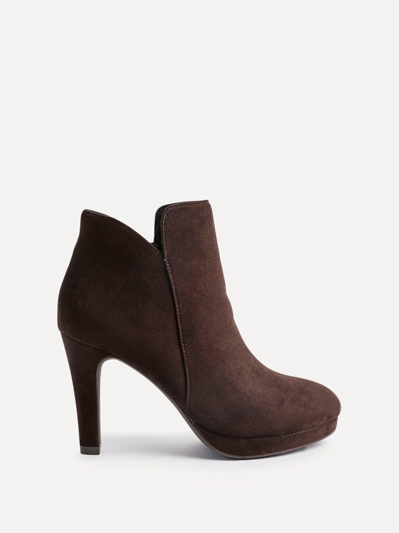 Linzi Layara Brown Faux Suede Small Platform Ankle Boot image 1