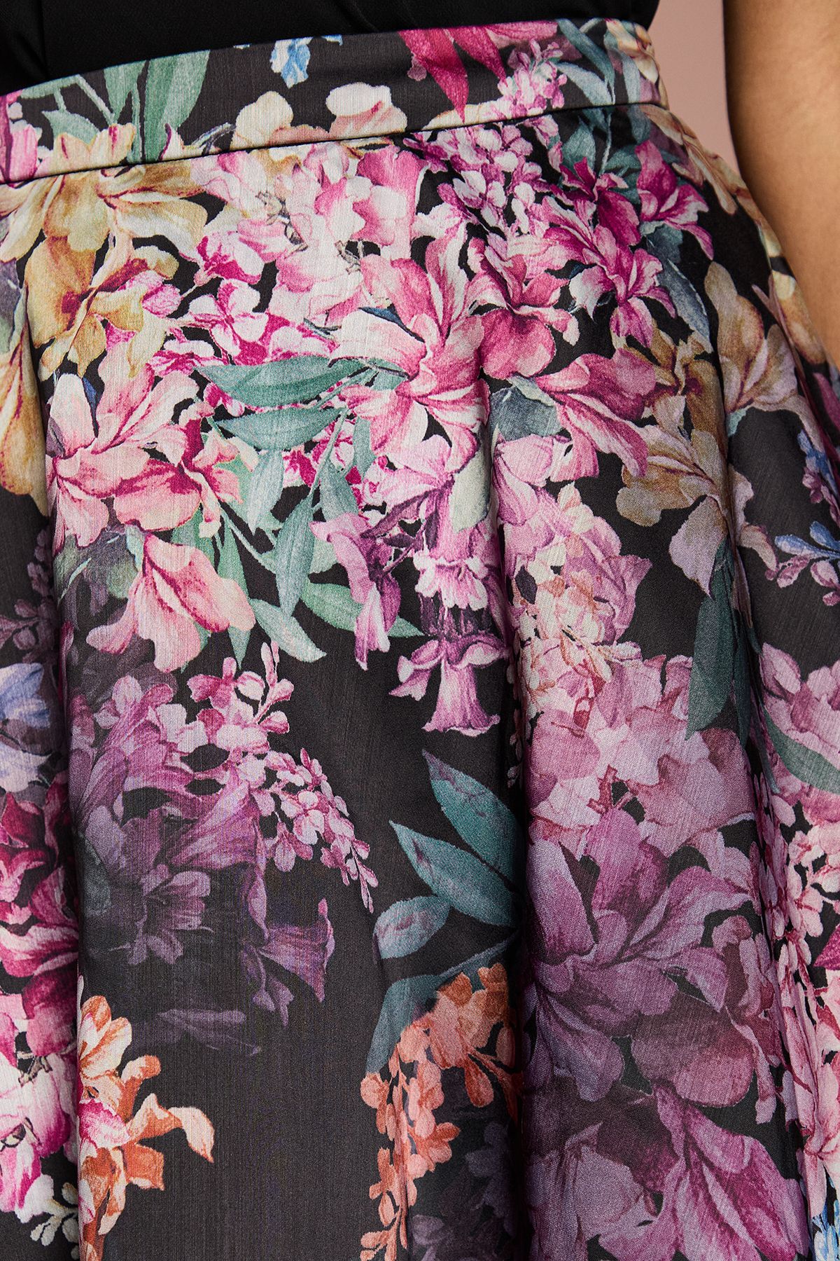 Coast Printed Organza Midi Skirt Black image 4