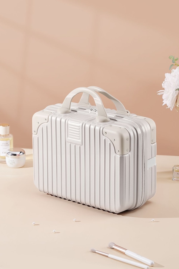 SHEONLY White Portable Makeup Case for Travel Suitcase