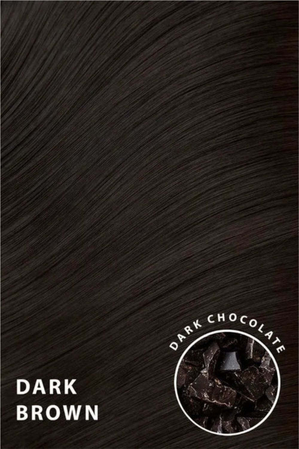 Lullabellz 18" 1 Piece Halo Brushed Out Hidden Wave Extensions Dark Brown