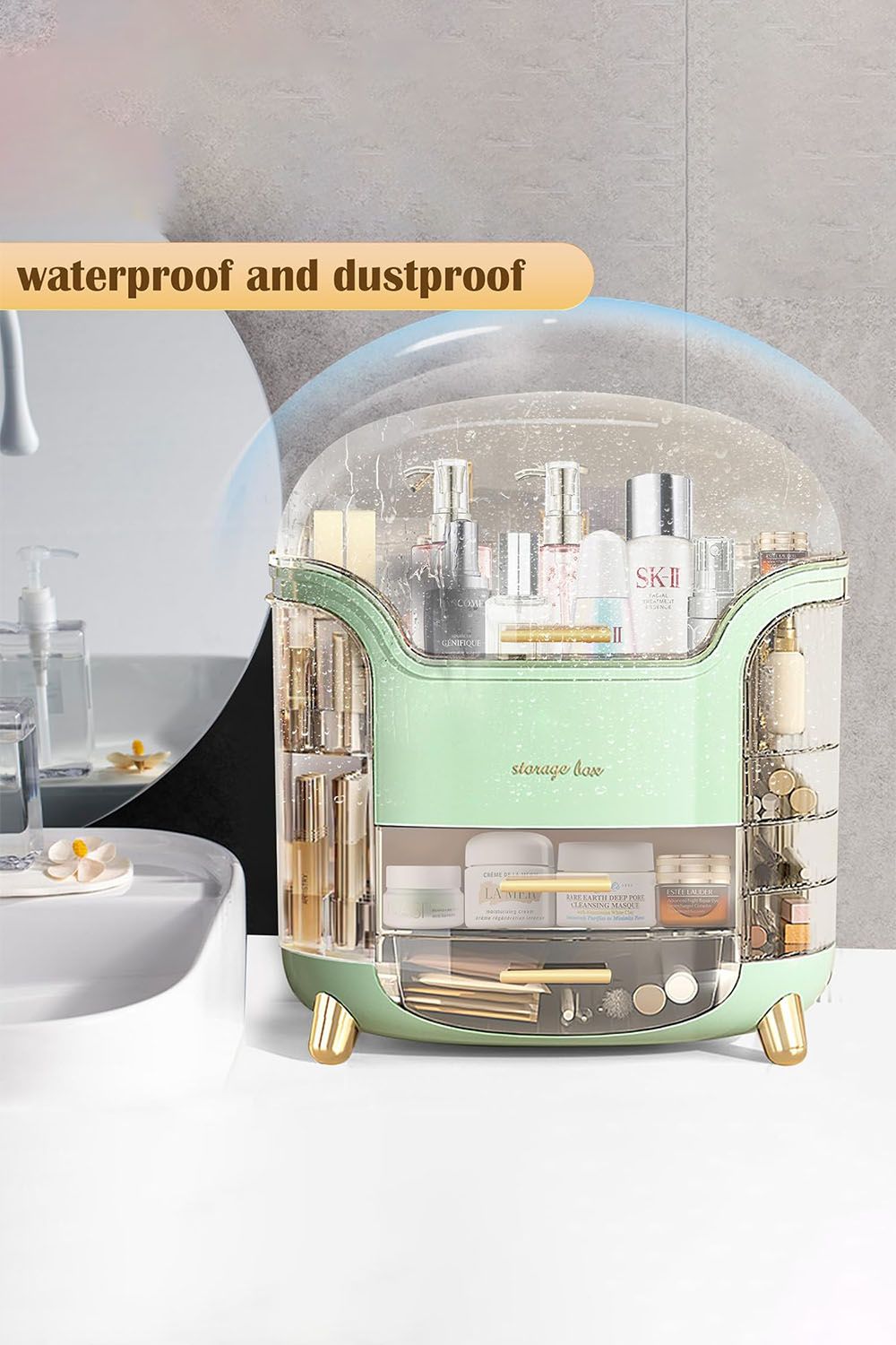 SHEONLY Large Capacity Makeup Organizer Storage with Drawers image 3