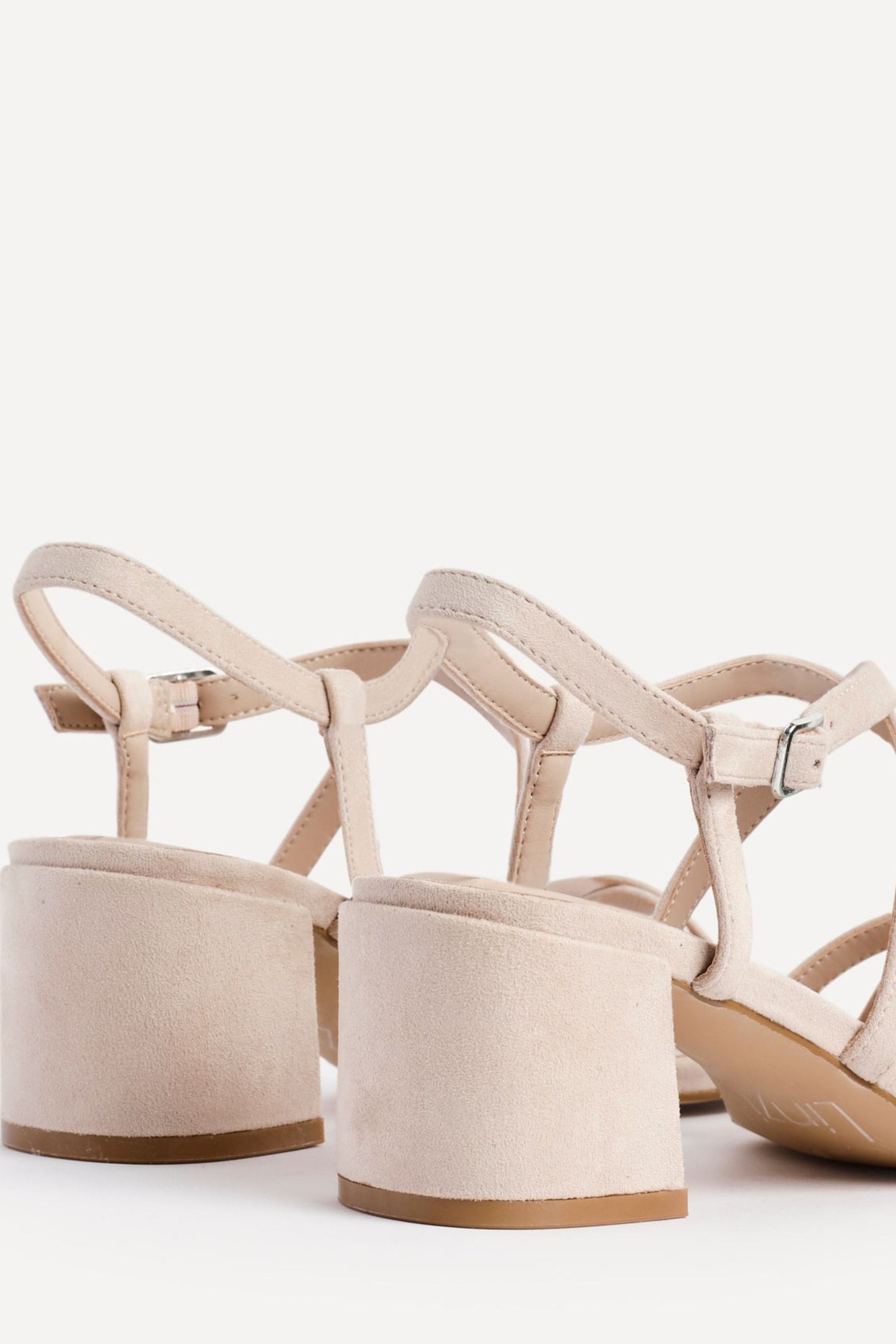 Linzi Jovanna Nude Faux Suede Strappy Low Block Heeled Sandals image 5