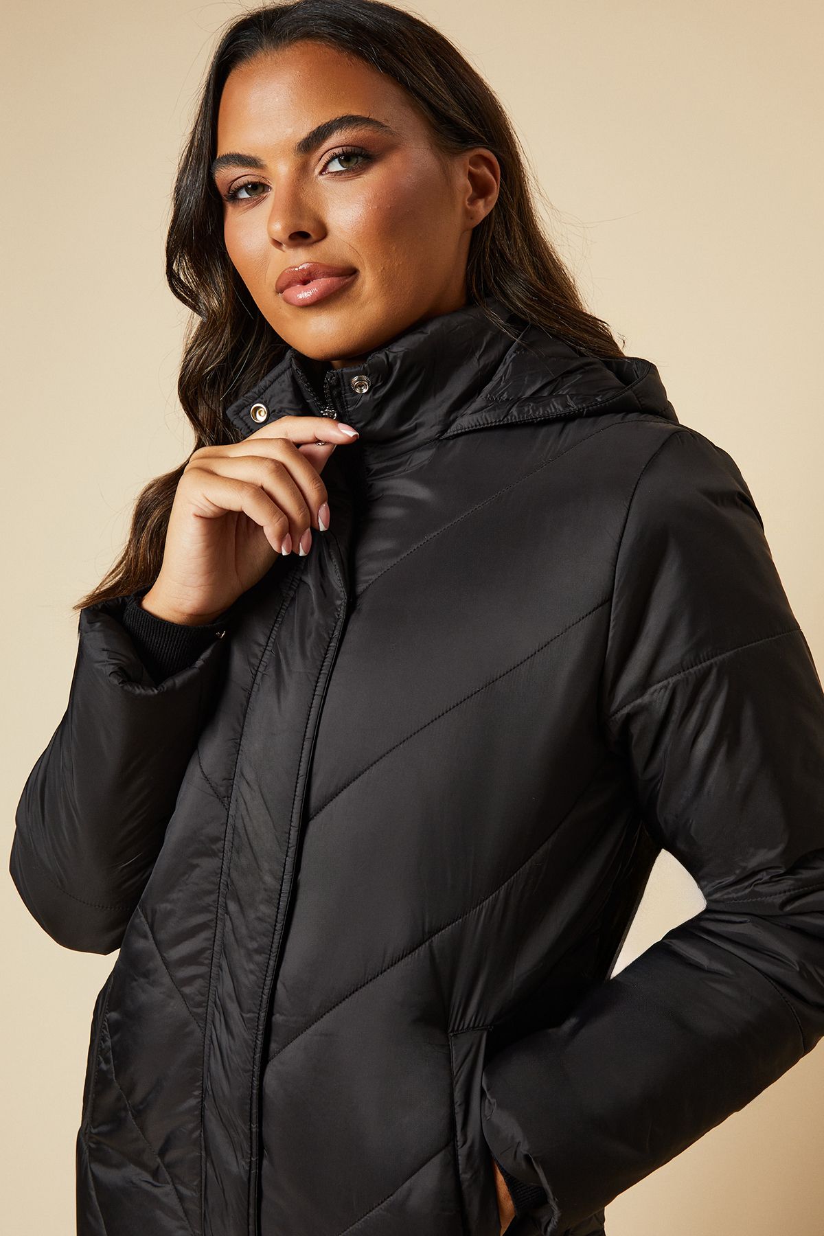 Dorothy Perkins Quilted Coat Black image 4