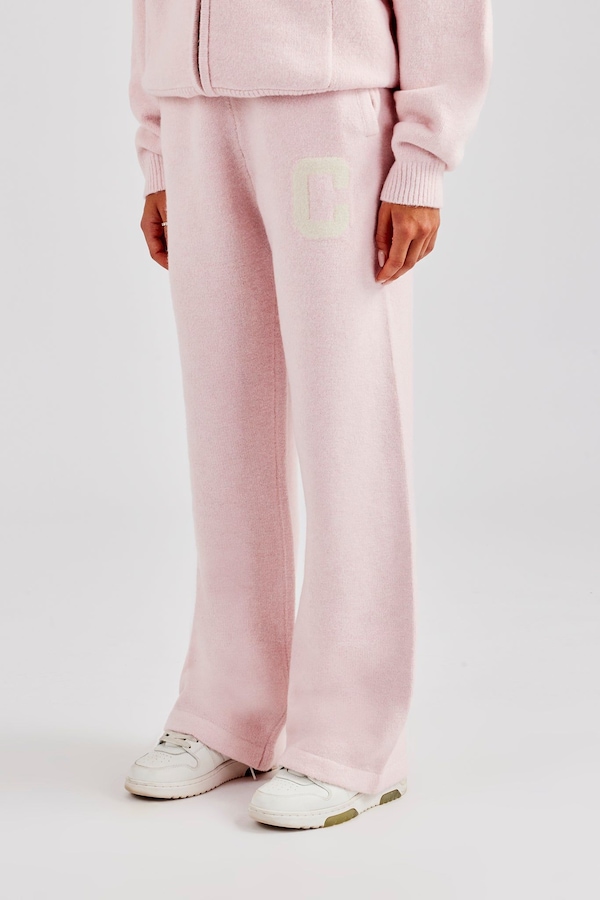 Cernucci Knitted Wide Leg Jogger - Baby Pink