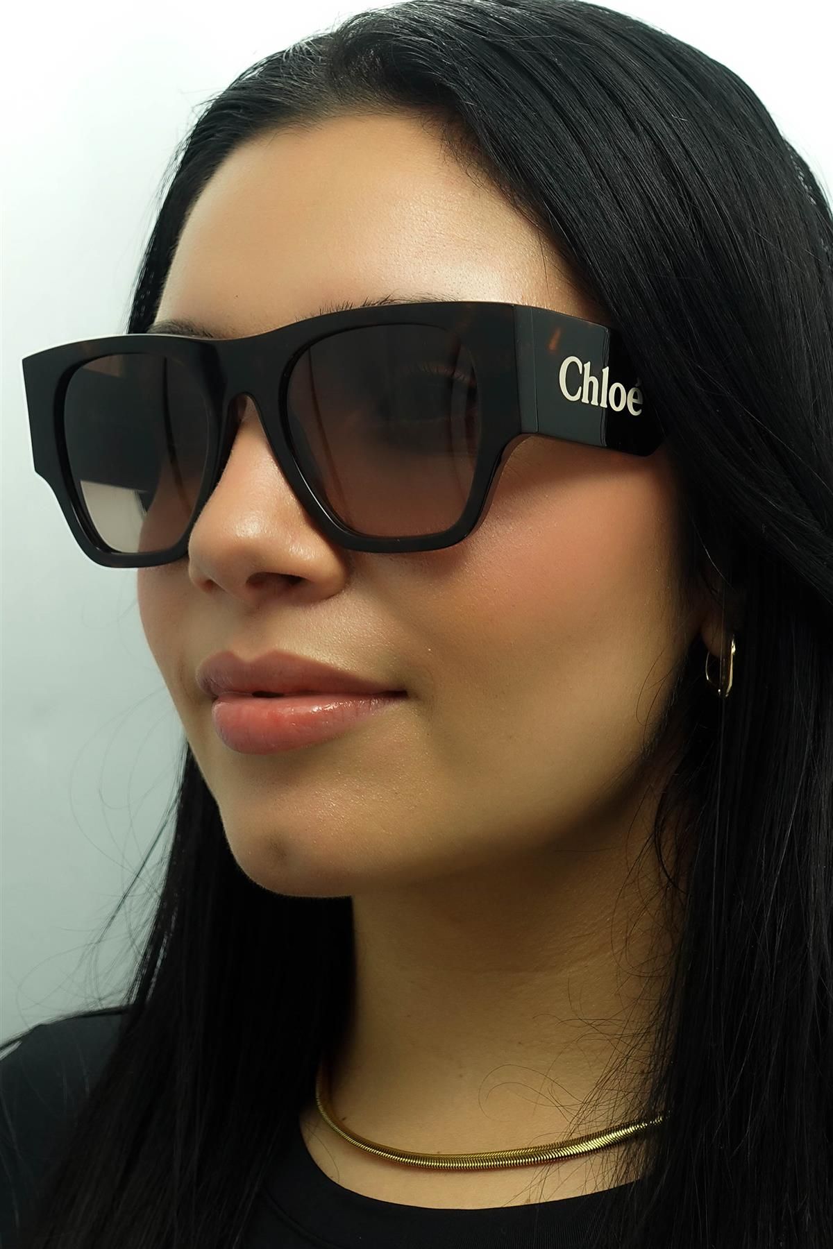 Chloe Square Dark Havana Brown Gradient CH0233S image 5