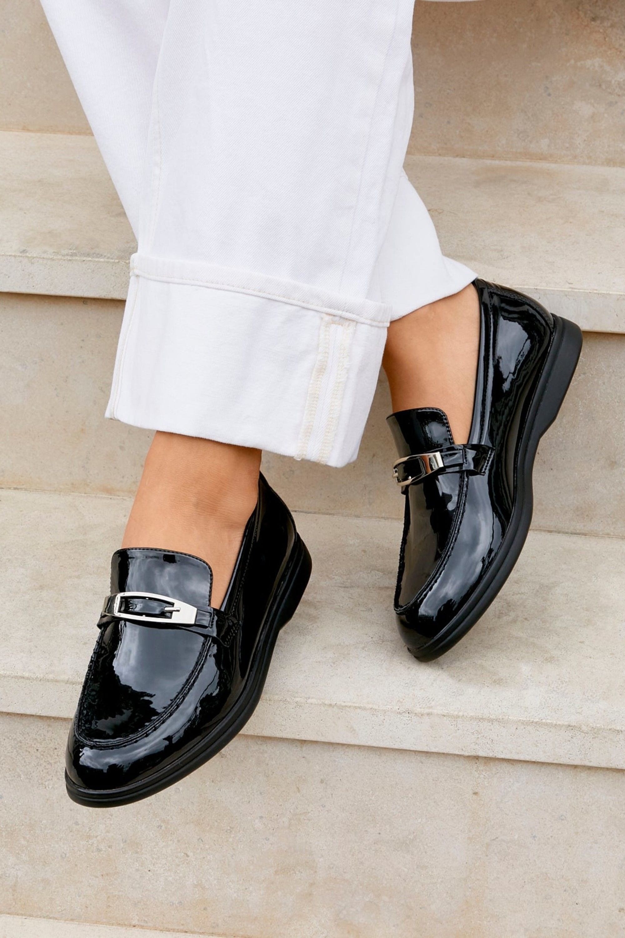 Linzi Script Black Patent Slip On Loafer image 2