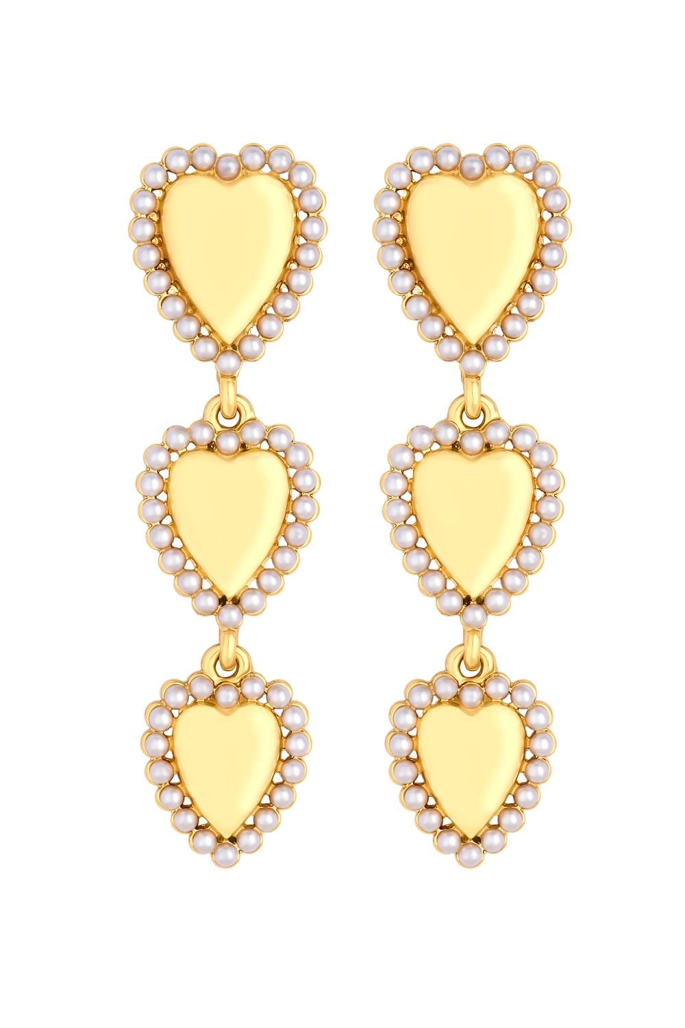 Jon Richard Gold Plated Polished And Pearl Heart Earrings image 4