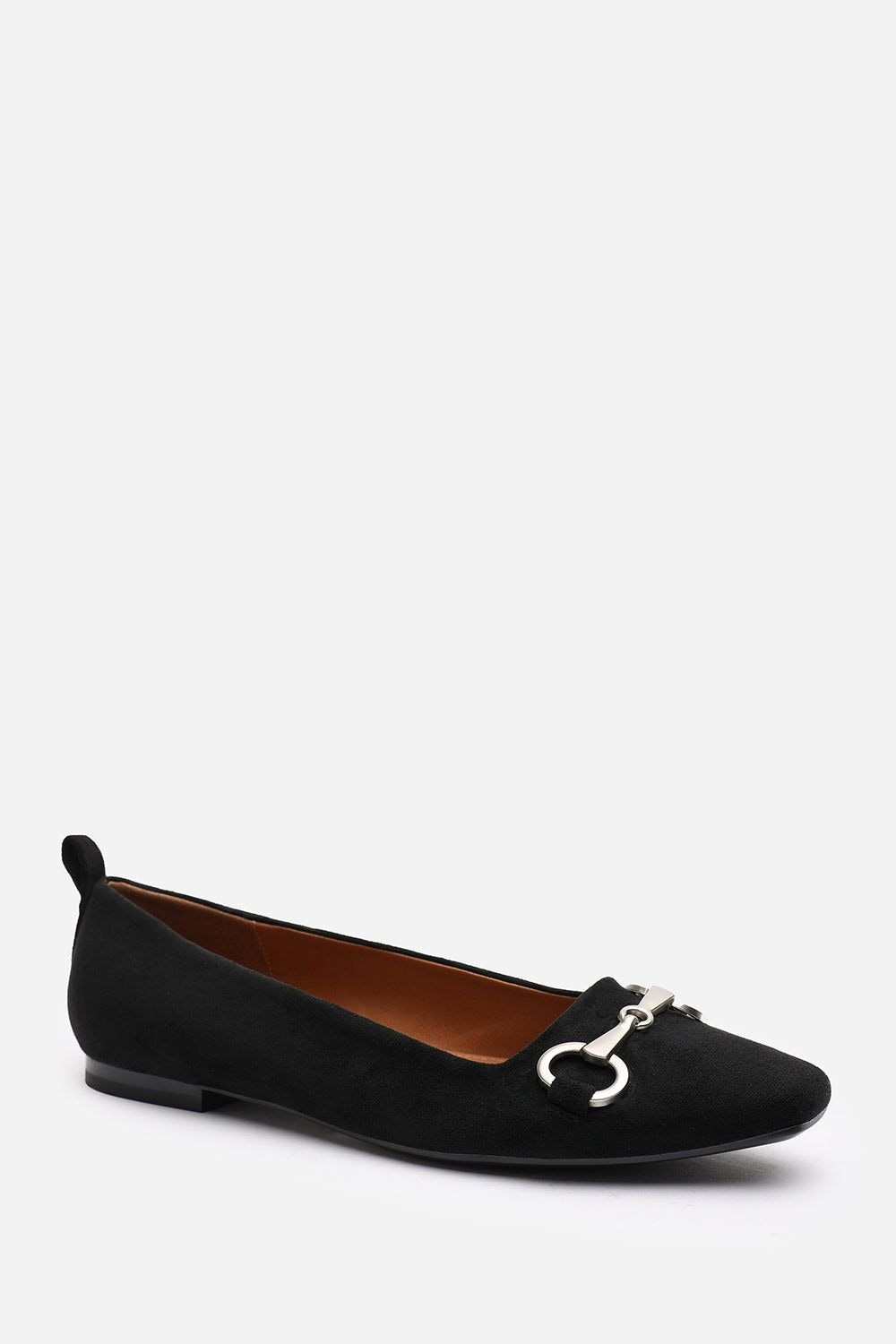 Where's That From 'Lauren' Wide Fit Suede Ballet Flats With Front Buckle Detail image 3