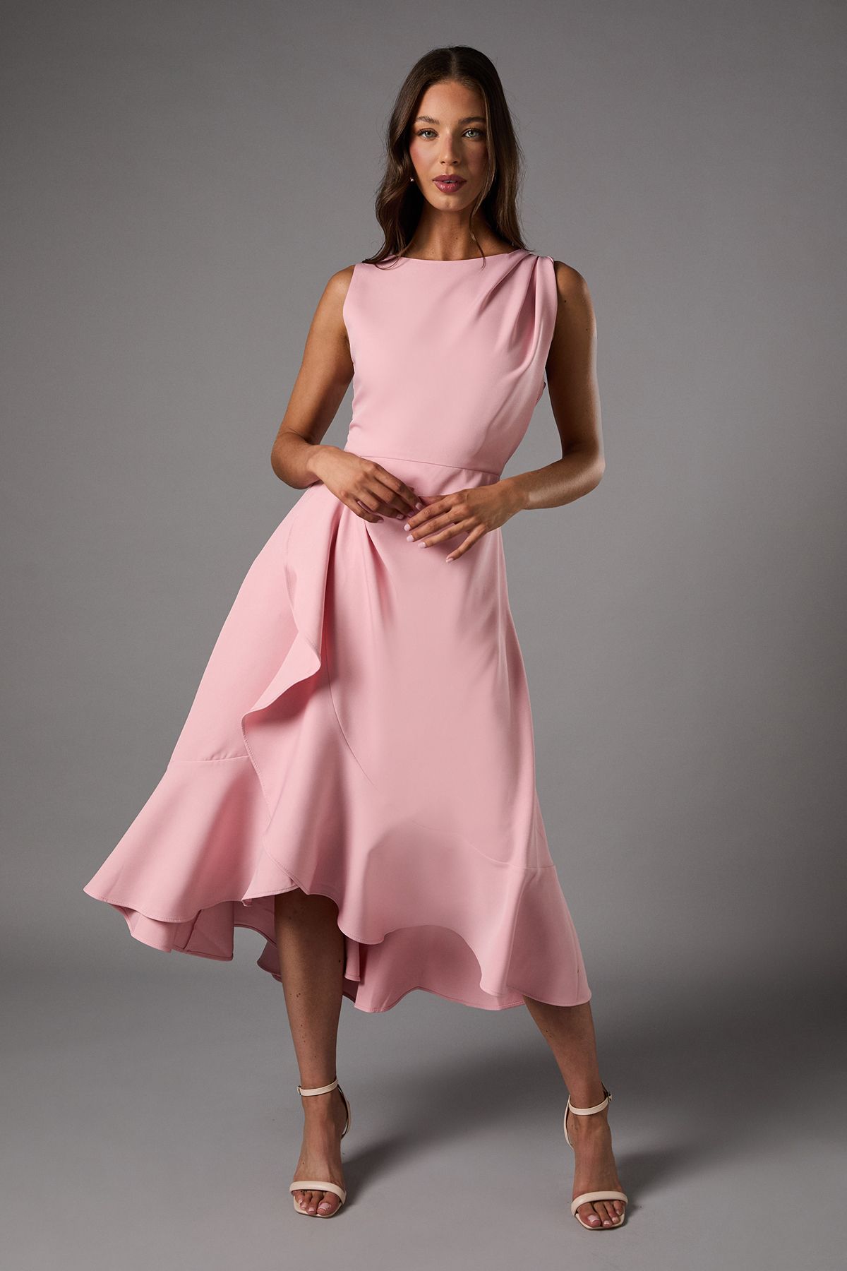 Coast Waterfall Crepe Midi Dress Blush image 1