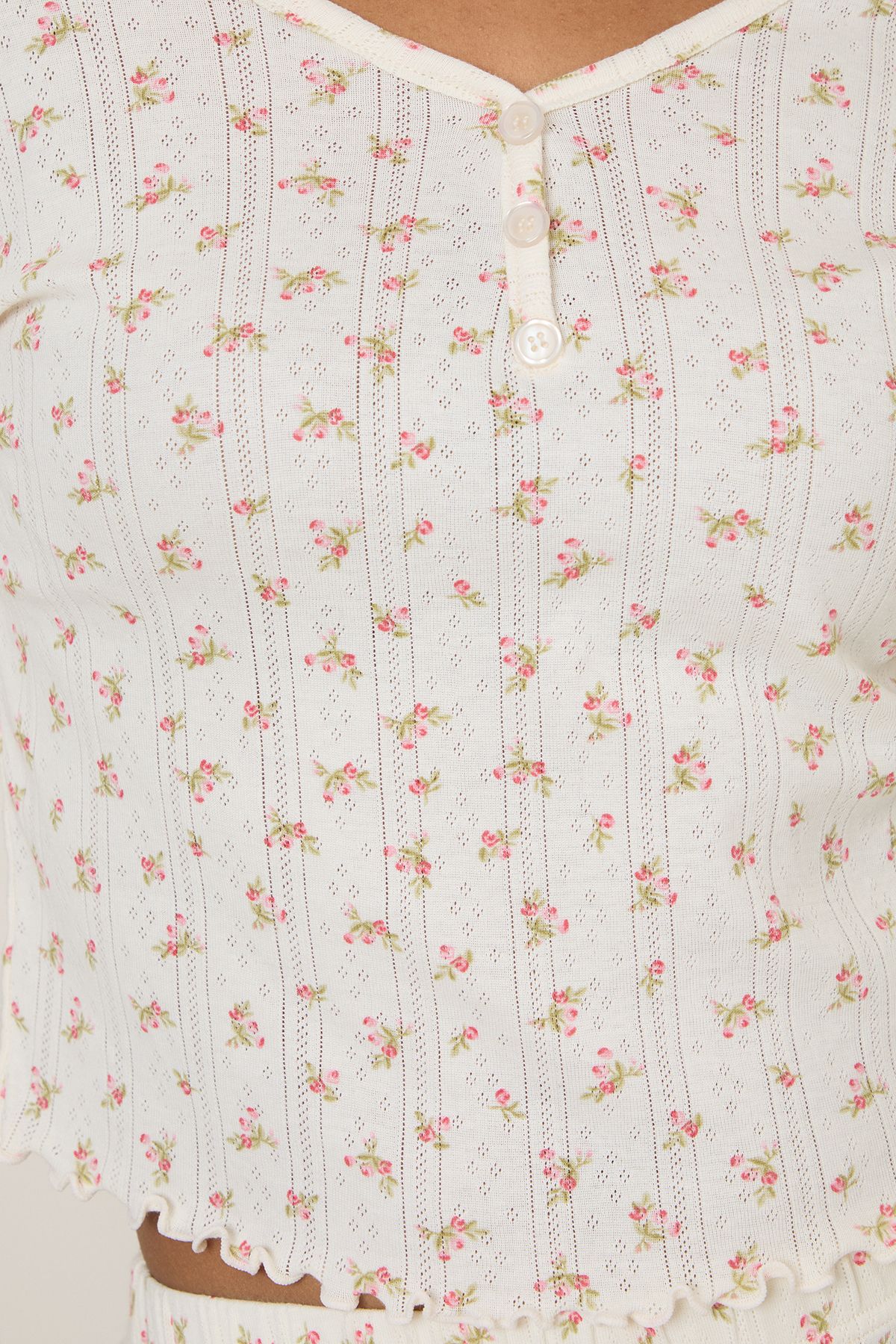 Oasis Floral Pointelle Jersey Pyjama Set Floral image 5