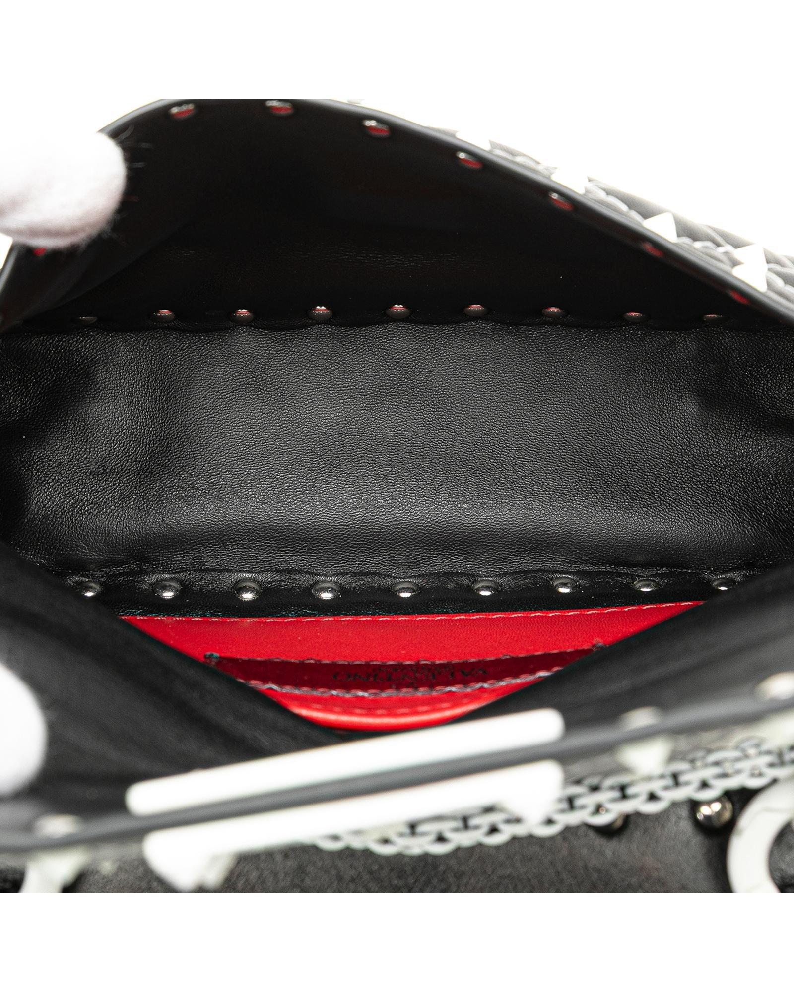 Valentino Preloved Roman Stud Mini Bag Wo - Black Satchel image 5