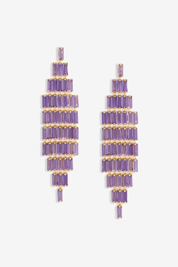 Jon Richard Amethyst Statement Earrings